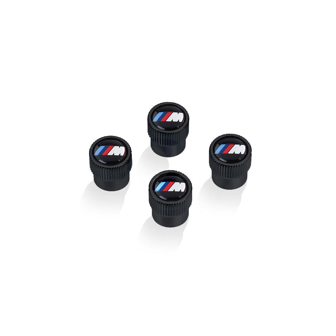 BMW M Logo Valve Stem Cap Set - Black, Wheels