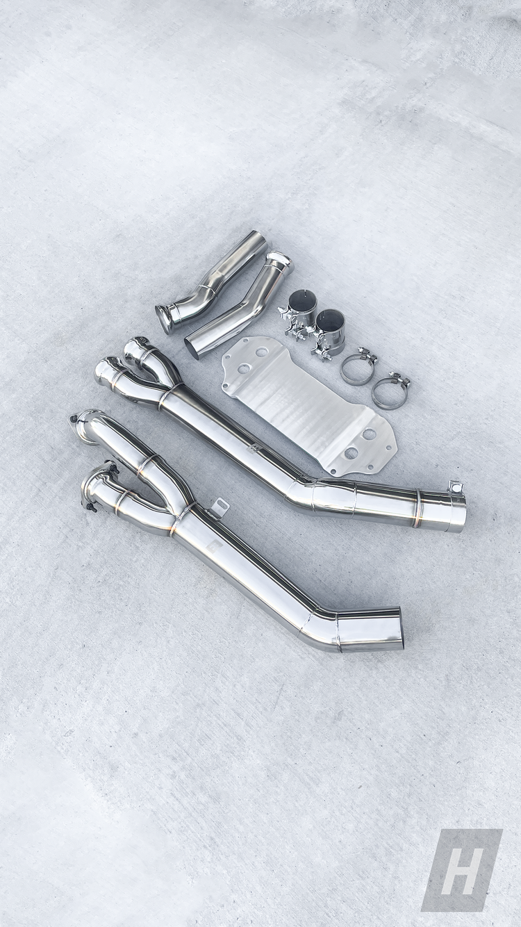 HM S58 Single Midpipe w/ Extended Brace - G80 M3 | G82 / G83 M4