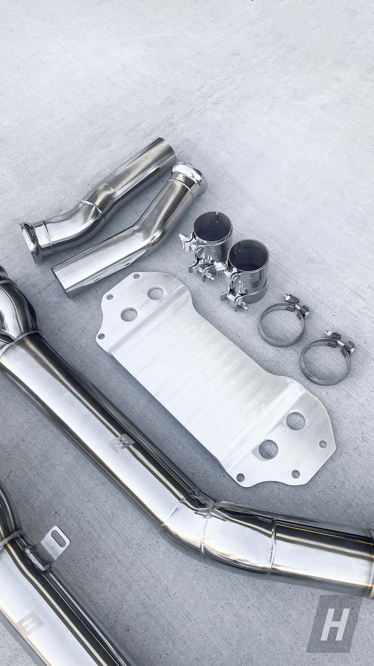 HM S58 Single Midpipe w/ Extended Brace - G80 M3 | G82 / G83 M4