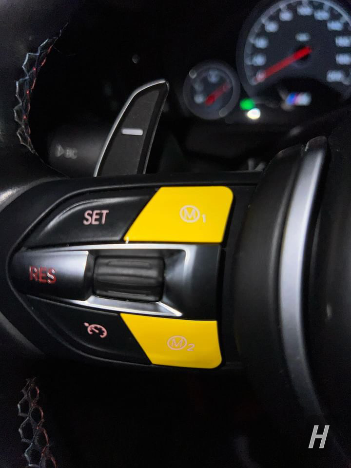 Yellow M1 / M2 Button Set - BMW F-Chassis Vehicles