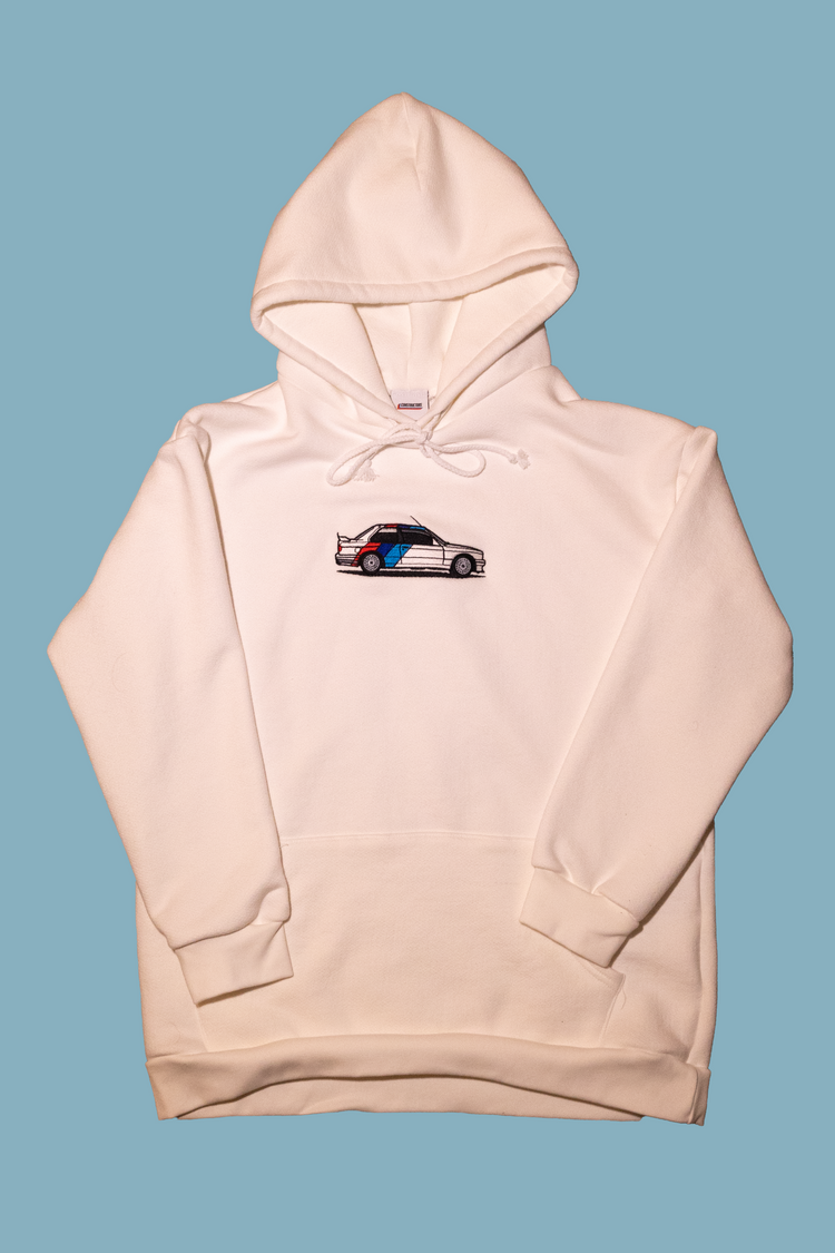 Horizon Motorsport "E30 M3" Embroidered Hoodie - Alpine White - Image 3