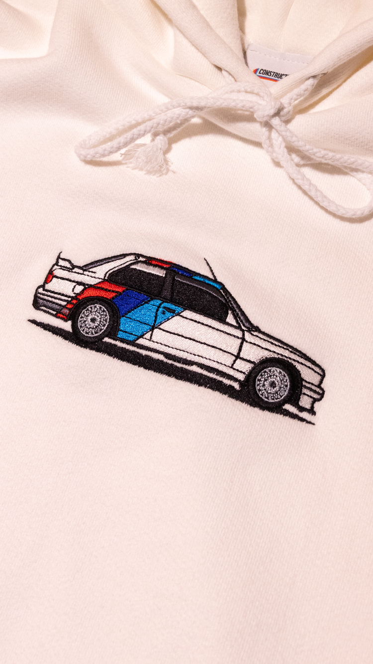 Horizon Motorsport "E30 M3" Embroidered Hoodie - Alpine White - Image 5