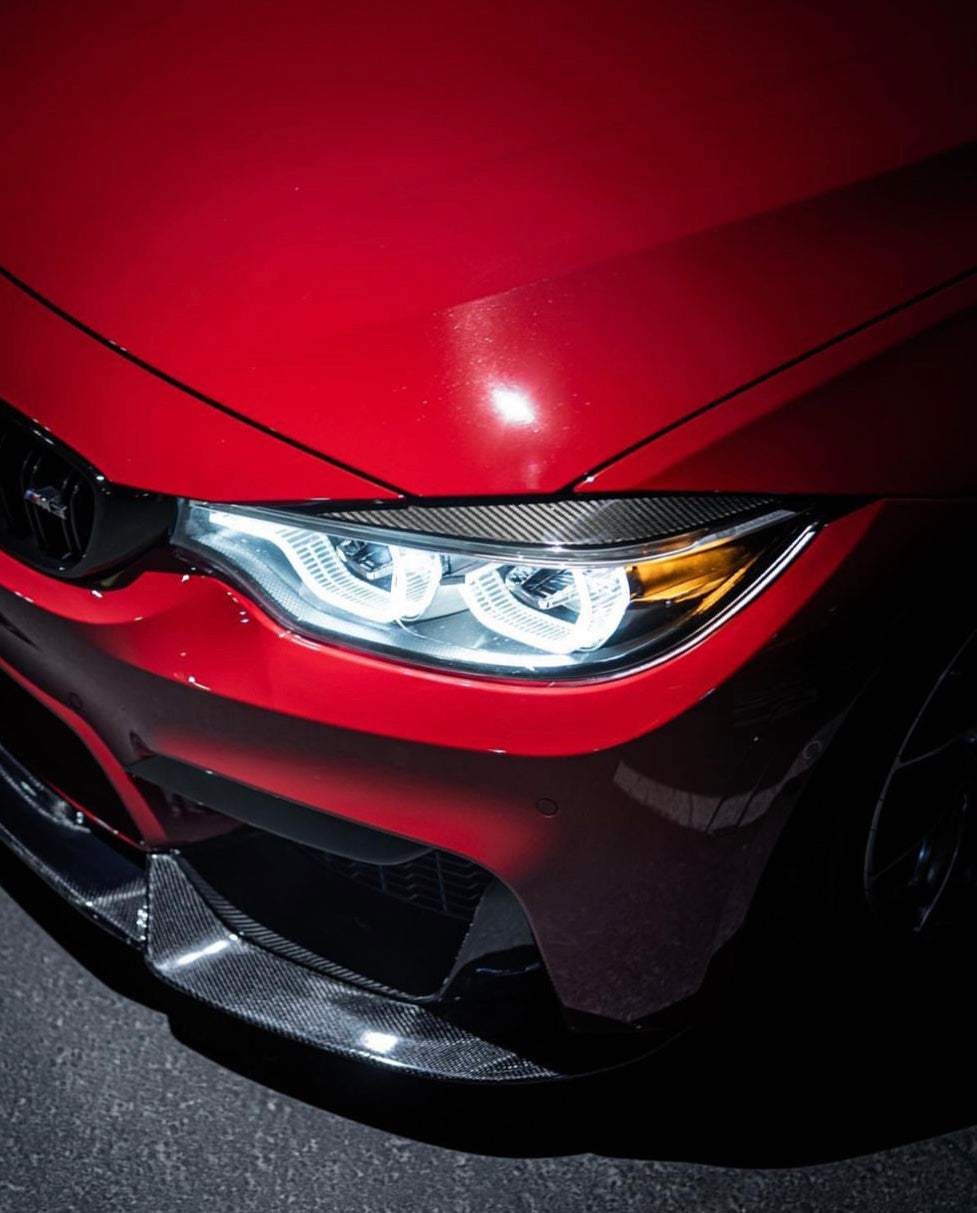 KMLONG Front Headlight Eyelids Eyebrows Headlamp Eye Lid Fit For BMW F32 F33 F36 4 Series 2014 2015 2016 217 2018 2019 2020 Cover Trim Sticker Styling Mouldings Automotive Headlight Brow(Carbon Fiber