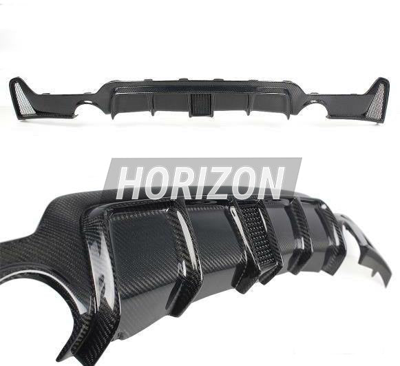 K Style Carbon Fiber Rear Diffuser w/ Functional Third Brake Light - F ...