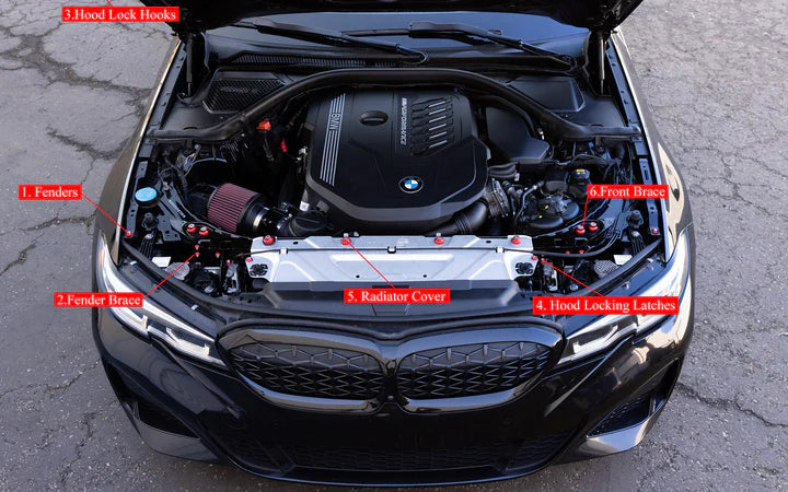 Downstar Billet Engine Bay Hardware Kit - G20 M340i