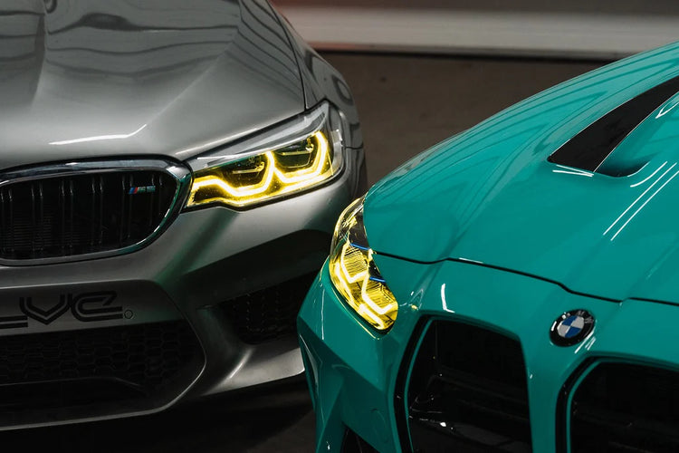 HM CSL Yellow DRL LED Headlight Module Set - F90 M5 | G30 5-Series - Image 4
